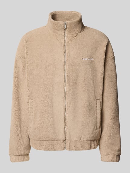 PEGADOR Regular Fit Fleecejacke mit Label-Stitching Beige 1