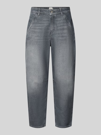 Produktfoto, Barrel Jeans aus Baumwoll-Mix Modell 'MEGAN S' von Brax, Damen Barrel Jeans, grauer Denim mit dezenten Waschungen und geradem Bein