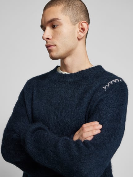 Marni Sweatshirt met geribde boorden Donkerblauw - 3