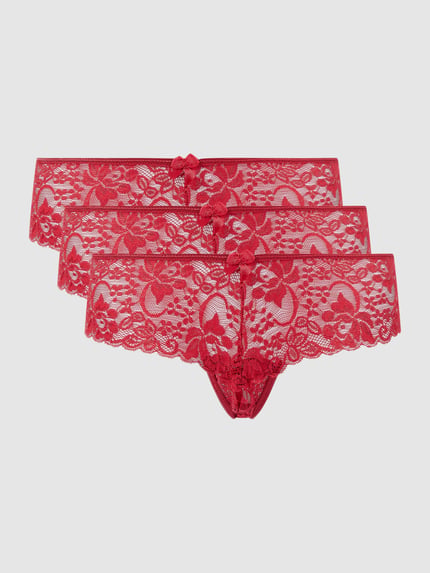 LASCANA Hipster aus Spitze im 3er-Pack Rot 1