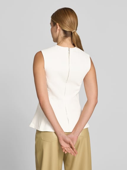ROTATE Peplum top in denimlook Wit - 5