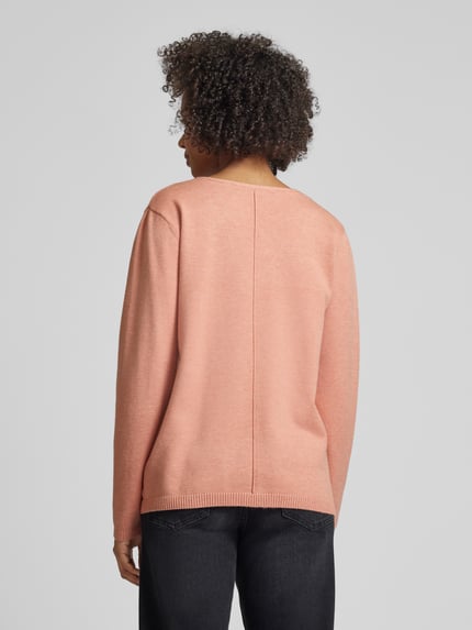 FREE/QUENT Strickpullover mit V-Ausschnitt Modell 'Claura' Altrosa Melange 5