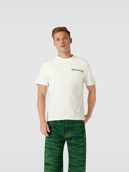 WOOD WOOD T-shirt z nadrukiem z logo Jasnoszary 4