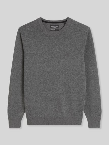 Marc O'Polo Pullover mit Logo-Stitching Crewneck Anthrazit 2