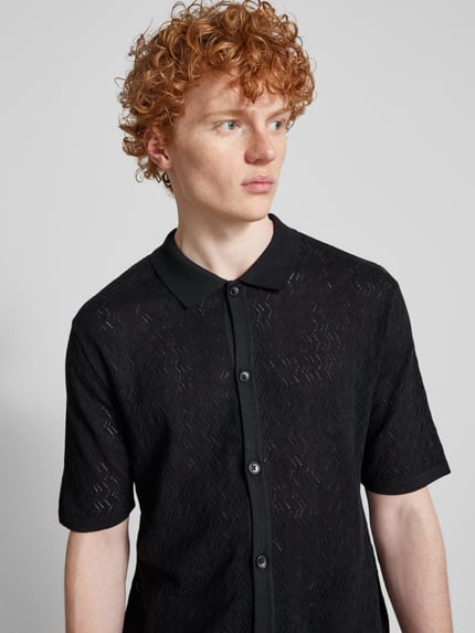 JACK & JONES Regular fit vrijetijdsoverhemd met polokraag, model 'TYLER' Zwart - 3