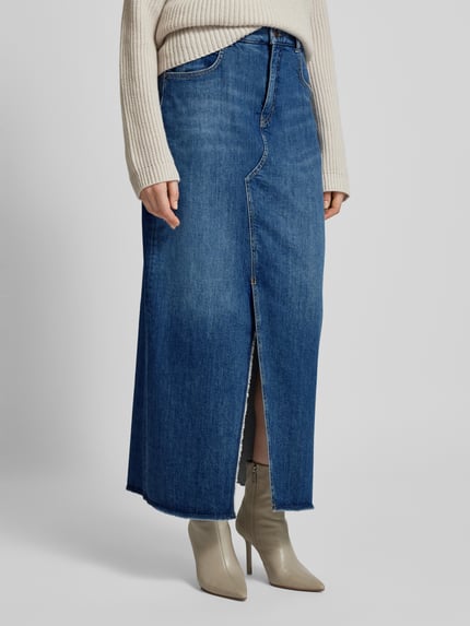 CAMBIO Jeansrok met loopsplit, model 'HARLOW' Lichtblauw - 4