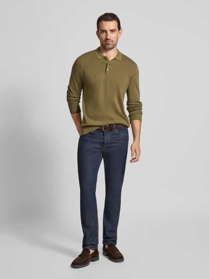 Casual Friday Gebreide pullover van puur katoen, model 'VALID' Olijfgroen - 1