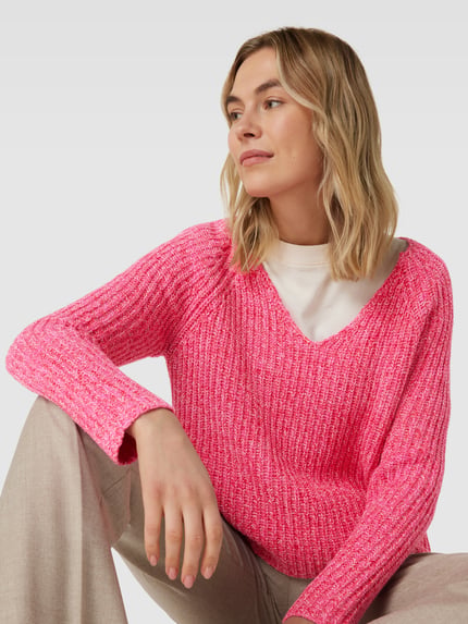 LIEBLINGSSTÜCK Strickpullover in Melange-Optik Modell 'Sangi' Hellrot 3
