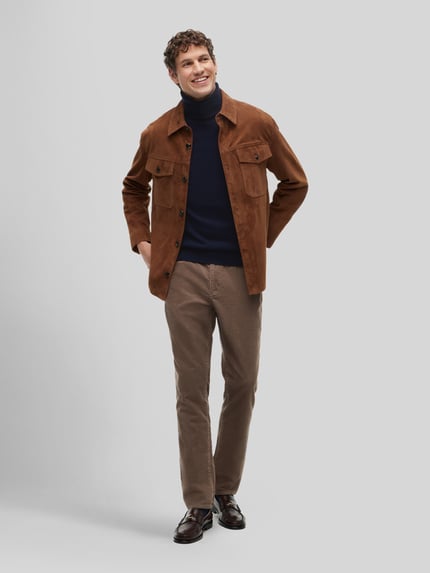 Tommy Hilfiger Regular Fit Rollkragenpullover aus Baumwoll-Kaschmir-Mix Marine 1
