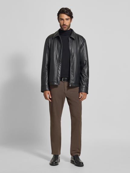 MCNEAL Slim Fit Stoffhose mit Gesäßtaschen Mittelbraun Mel 1
