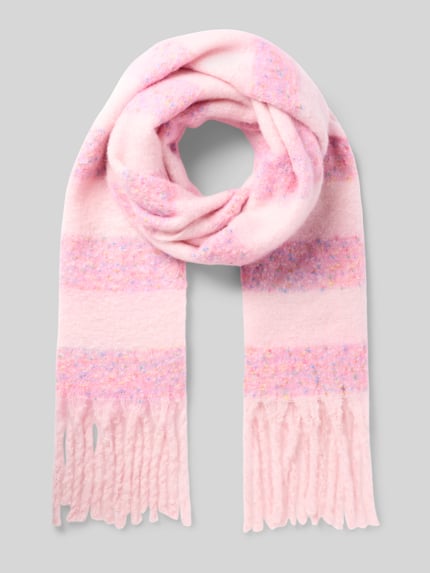 PIECES Schal mit Fransenabschluss Rosa Melange 1