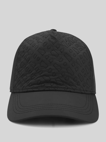 BOSS Czapka z daszkiem z wyhaftowanym logo na całej powierzchni model 'SETH-M-PA' Czarny 2