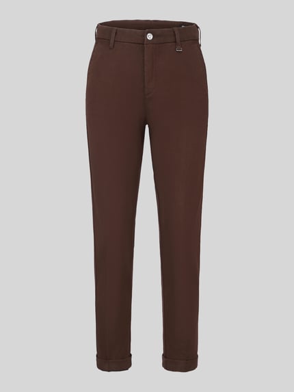 MAC Chinos o kroju straight fit z mieszanki bawełny Ciemnobrązowy 2