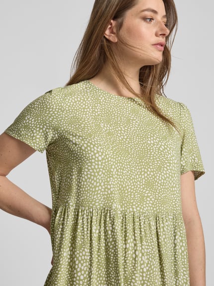 VILA Mini-jurk van viscose in laagjeslook Rietgroen - 3
