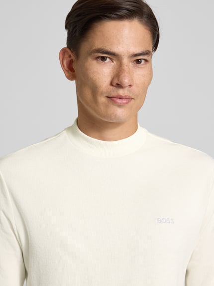 BOSS Orange Regular Fit Langarmshirt aus reiner Baumwolle Modell 'EXPLORER' Weiss 3
