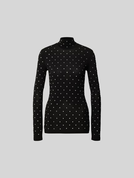 Rabanne Longsleeve mit Ziersteinbesatz Black 2