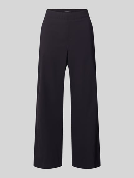 Productfoto, Hose aus Viskose-Mix in verkürzter Passform Modell 'FENJA2' van STEHMANN, zwart, elastische tailleband, viscose-mix met stretch, cropped fit, taillewijdte maat 36: 40 cm, binnenbeenlengte maat 36: 66 cm.