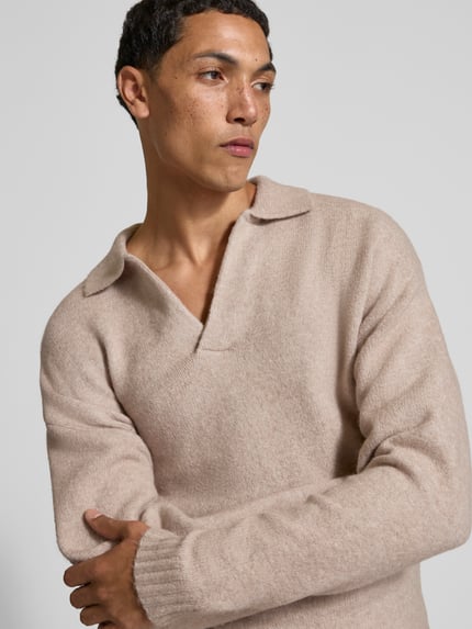 JACK & JONES Loose fit gebreide pullover met wol model 'SOHO' Offwhite - 3