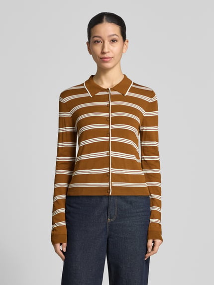MANGO Cardigan mit Polokragen und Knopfleiste Camel 4