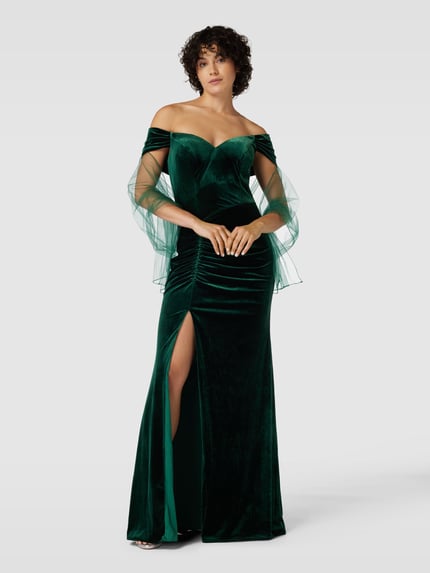LUXUAR FASHION Abendkleid mit Rüschen Gruen 1