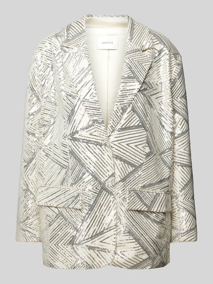 Gestuz Blazer mit Paillettenbesatz Modell 'Genta' Offwhite 2