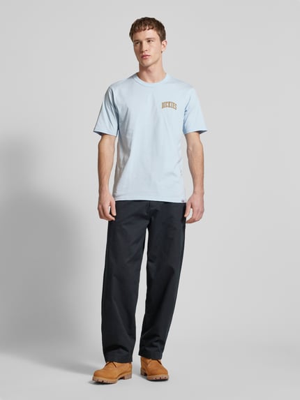 Dickies T-shirt met labelprint, model 'AITKIN' Lichtblauw - 1