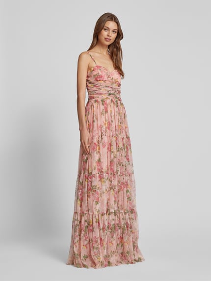 Lace & Beads Abendkleid mit Herz-Ausschnitt Pink 1