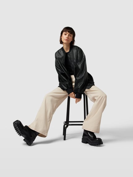 Designers Remix Bomberjack met elastische band Zwart - 3