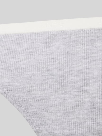 Produktfoto, String mit elastischem Logo-Bund von Jake*s Casual, jasnoszary, prążkowany mikromodal z domieszką stretchu, miękki, delikatny materiał, zrównoważony