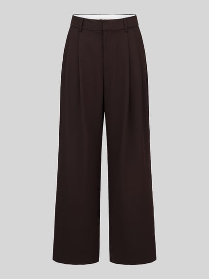 ONLY Regular Fit Weite Hose mit Viskose-Anteil Modell 'SONJA' Schoko 2