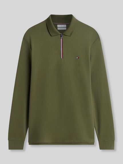 Tommy Hilfiger Regular Fit Poloshirt aus reiner Baumwolle Modell 'LIQUID' Oliv 2