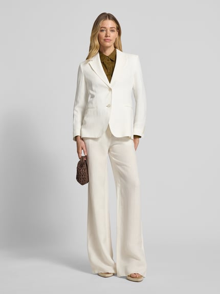 Max Mara Studio Regular Fit Longblazer aus reinem Leinen Modell 'BELLO' Offwhite 1