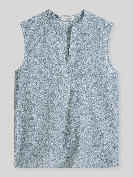 Marc O'Polo Loose Fit Blusentop aus reiner Baumwolle Aqua 2