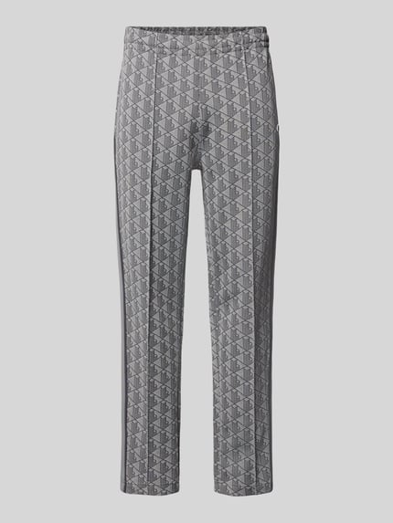Produktfoto, Regular Fit Sweathose mit Baumwoll-Anteil von Lacoste für Herren in Grau mit geometrischem Muster, feine Struktur sichtbar