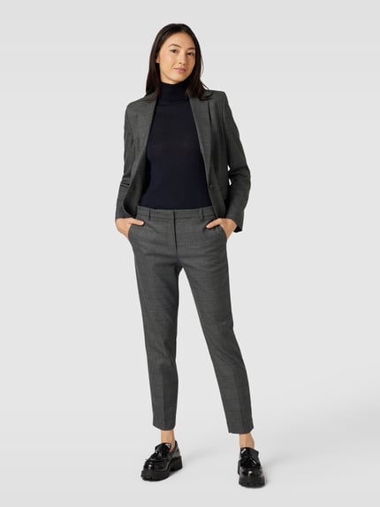 Jake*s Collection Stoffhose mit Gitterkaro Anthrazit 1