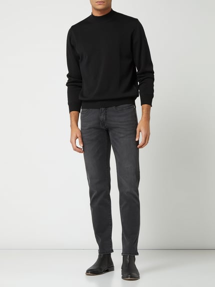 MAERZ Muenchen Pullover aus Schurwolle mit Stehkragen Black 1