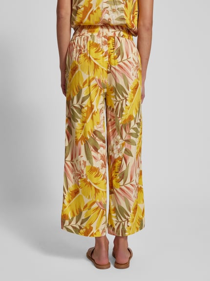 Soyaconcept Flared Stoffhose mit Allover-Muster Modell 'Elyse' DUNKEL GELB 5