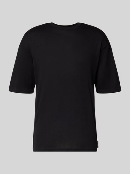 REVIEW Bouclé T-Shirt mit Label-Detail Black 2