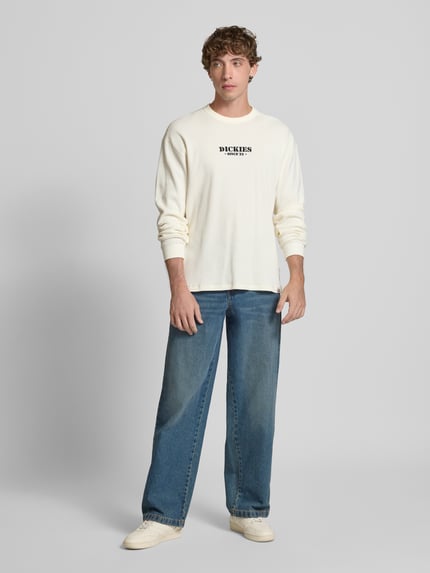 Dickies Shirt met lange mouwen, labelstitching en ronde hals Offwhite - 1