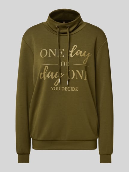 Soyaconcept Bluza ze stójką i tunelem model ‘BANU’ Oliwkowy 2