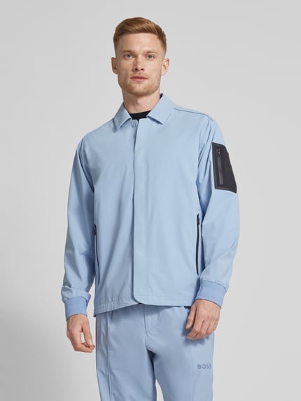 BOSS Green Relaxed Fit Jacke mit Eingrifftaschen Modell 'League' Hellblau 4