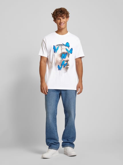 Mister Tee T-Shirt mit Motiv-Print Modell 'LE PAPILLON' Weiss 1
