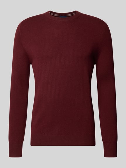 Christian Berg Men Regular Fit Strickpullover aus Woll-Kaschmir-Mix Bordeaux Melange 1