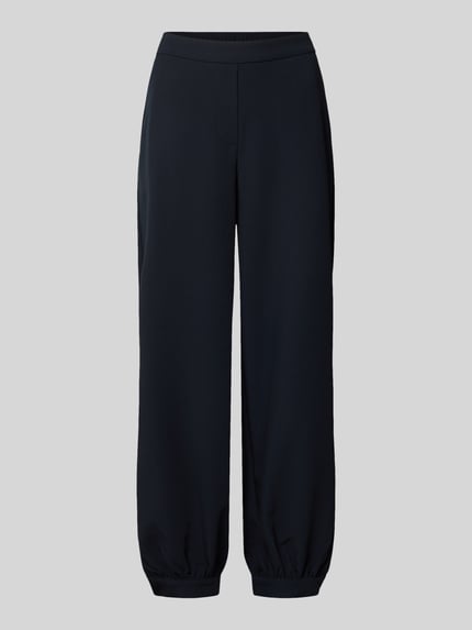 Produktfoto, schwarze Weite Hose mit Viskose-Anteil Modell 'Myha balloon' von OPUS, glatte Oberfläche, weiter Schnitt, Damen Weite Hose