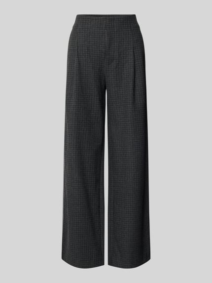 Produktfoto, Hose mit Bundfalten Modell 'Evine Kalli' von MOS MOSH, dunkler Allover-Look, weiter Schnitt, Material-Mix mit Viskose