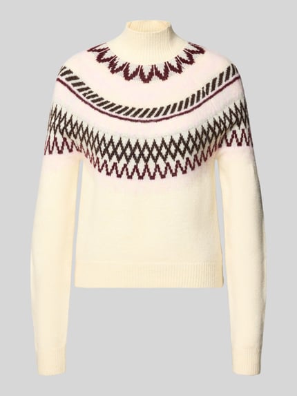 VERO MODA Pullover mit Jacquard-Strickoptik Modell 'VMMAPLE' Sand Melange 2