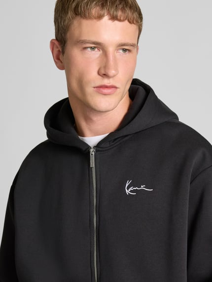 Karl Kani Regular Fit Sweatjacke mit Logo-Stitching Modell 'Chest' Black 3