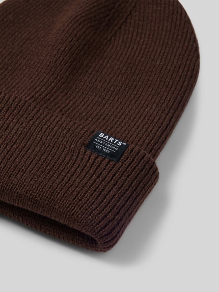 Barts Mütze mit Label-Patch Modell 'KINABALU' Dunkelbraun 2