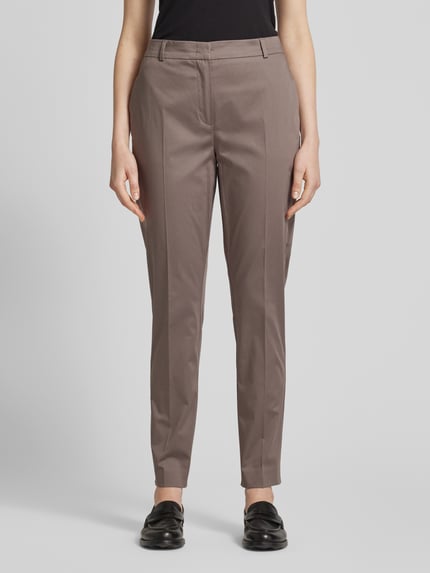 COMMA Slim Fit Stoffhose mit Bügelfalten Taupe 4