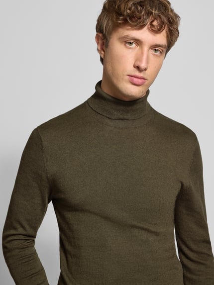 Blend Coltrui met labeldetail, model 'BAGGE' Olijfgroen - 3